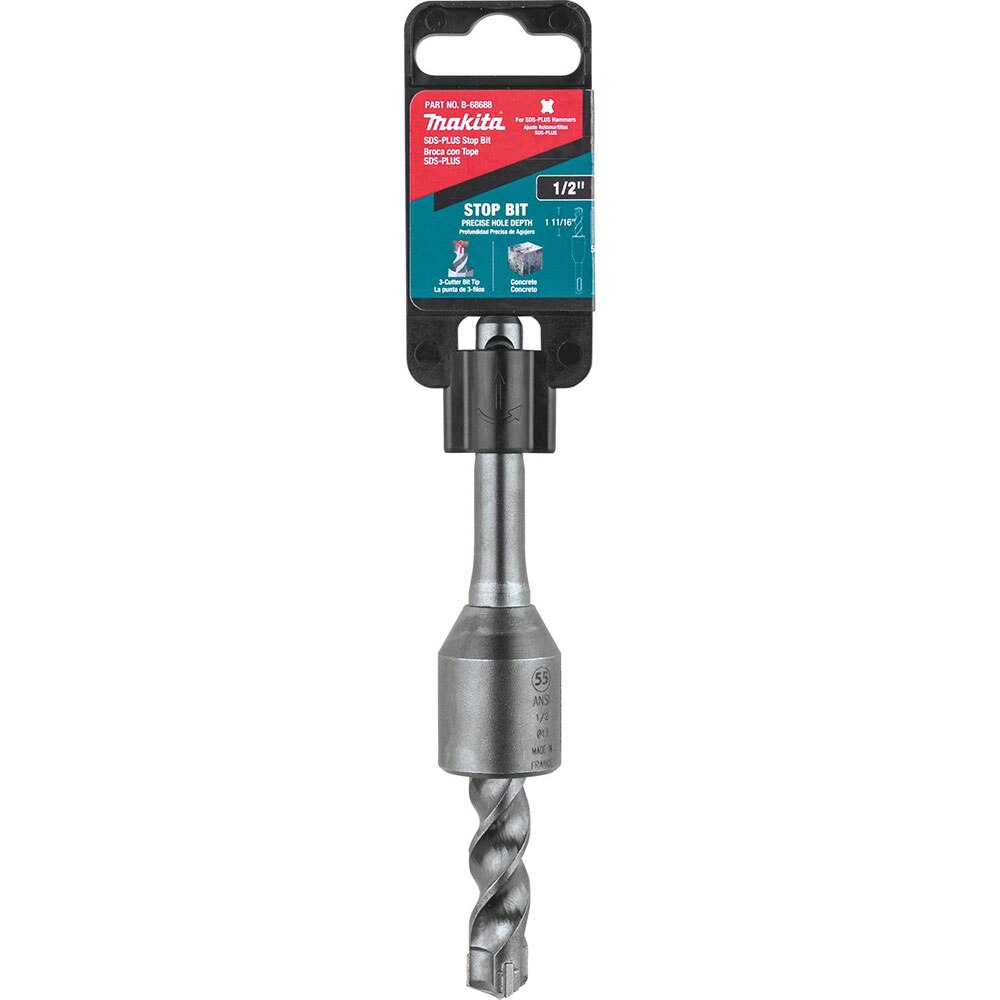Makita B-68688 1/2" x 1-11/16" x 5" SDS-PLUS Stop Bit, 3-Cutter