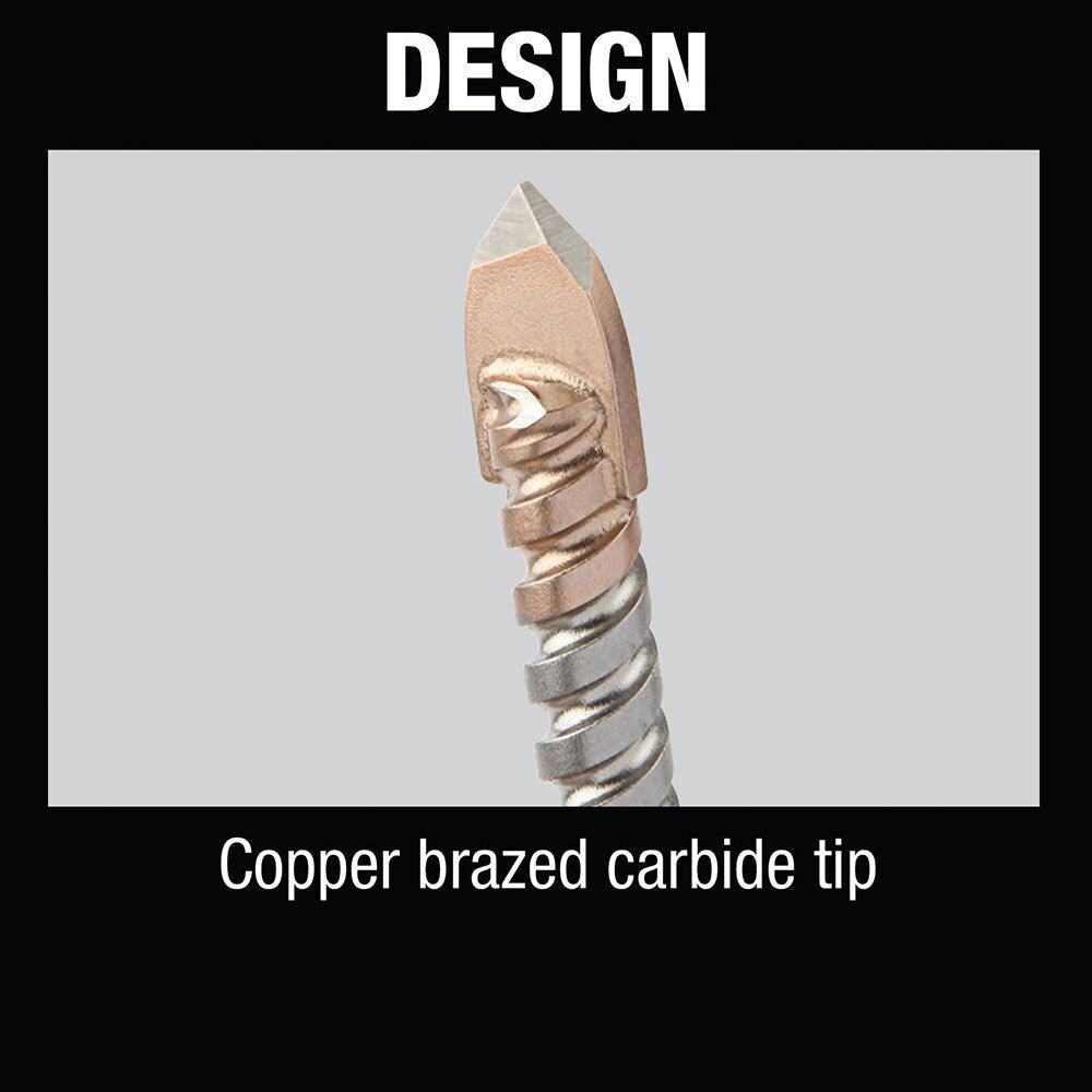 Makita B-68937 1/8" x 3" Glass and Tile Bit, Round Shank