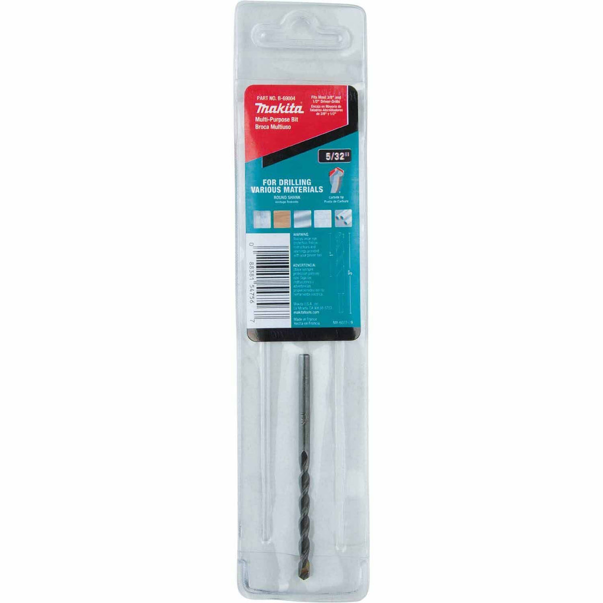 Makita B-69004 5/32" x 3" Multi-Purpose Bit, Round Shank