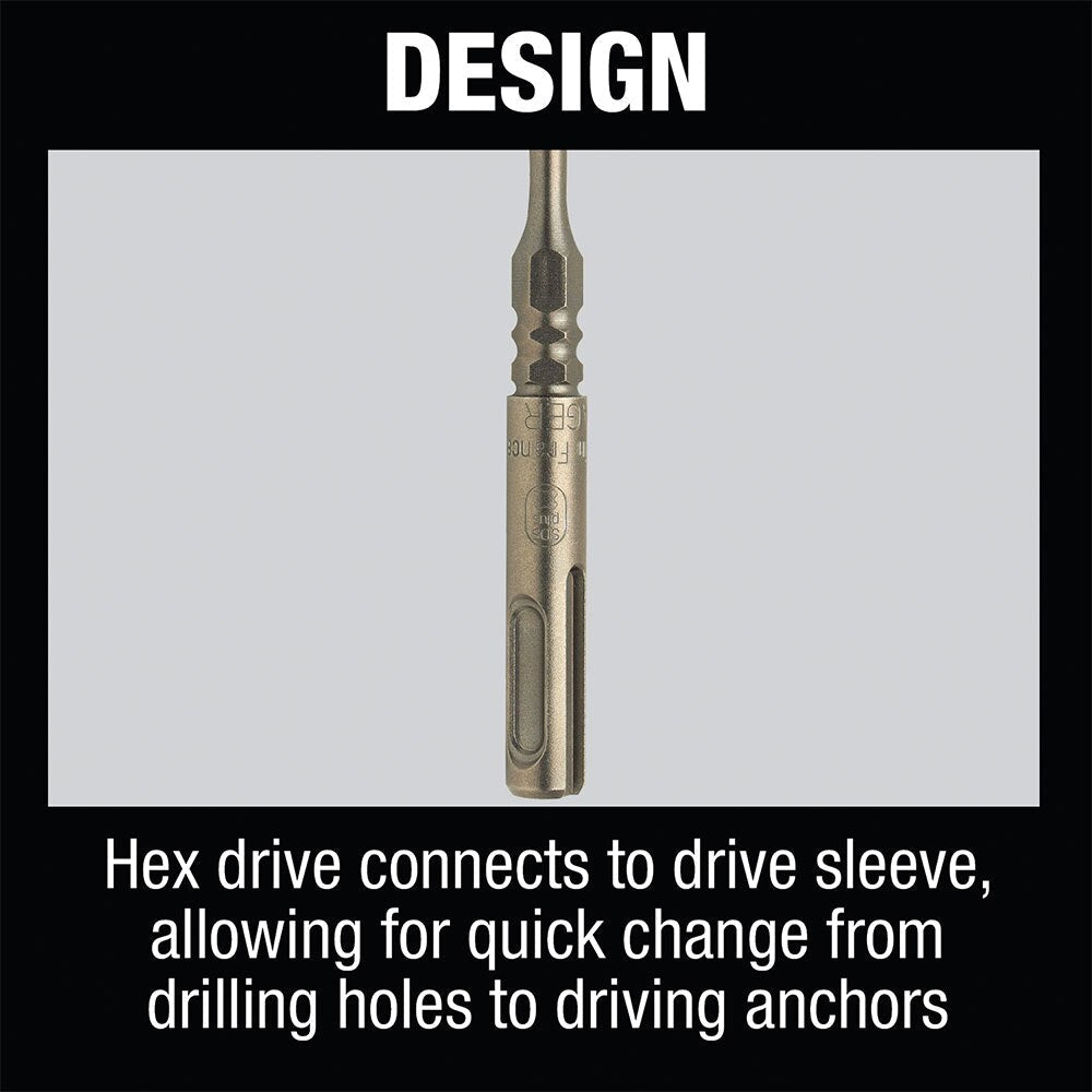 Makita B-69098 3/16" x 5" SDS-PLUS Hex Bit, 2-Cutter