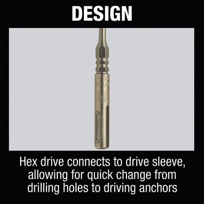 Makita B-69098 3/16" x 5" SDS-PLUS Hex Bit, 2-Cutter