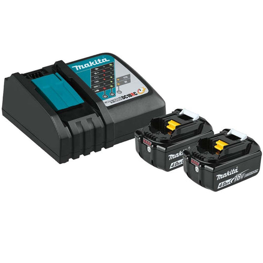Makita BL1840BDC2X 18V LXT Lithium-Ion Battery and Rapid Optimum Charger Starter Pack (4.0Ah, 2 Batteries + Charger)