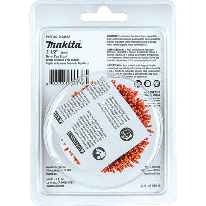 Makita D-70502 2-1/2" Nylon Cup Brush, Coarse, 80 Grit