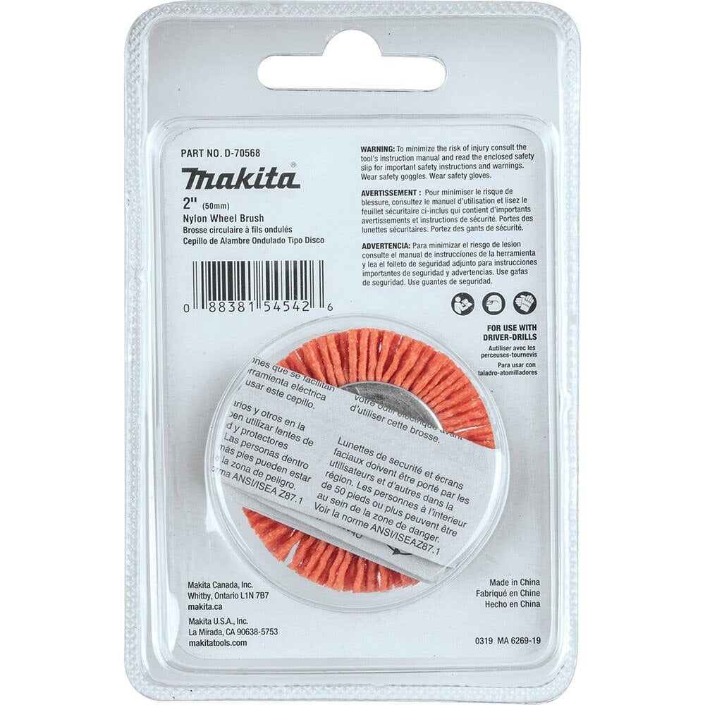 Makita D-70568 2" Nylon Wheel Brush, Coarse, 80 Grit