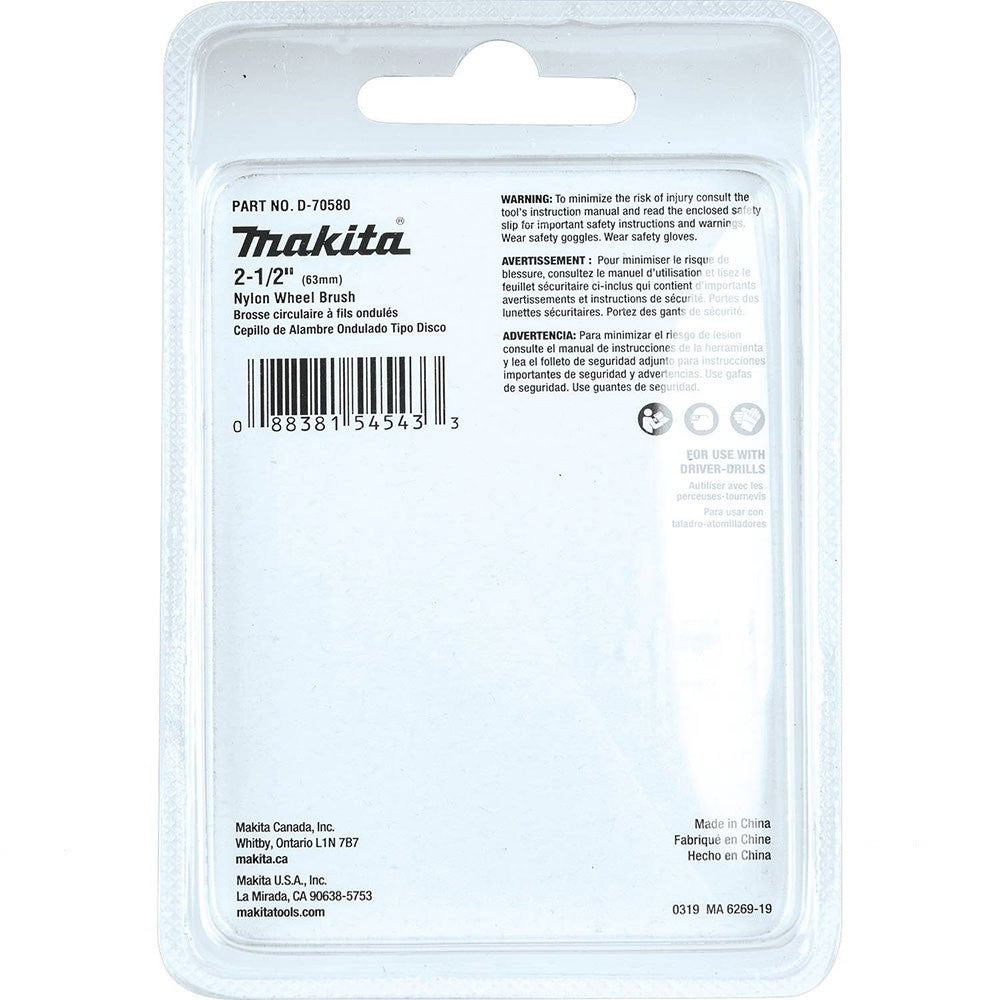 Makita D-70580 2-1/2" Nylon Wheel Brush, Coarse, 80 Grit