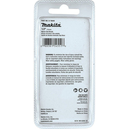 Makita D-70649 1/2" Nylon End Brush, Coarse, 80 Grit