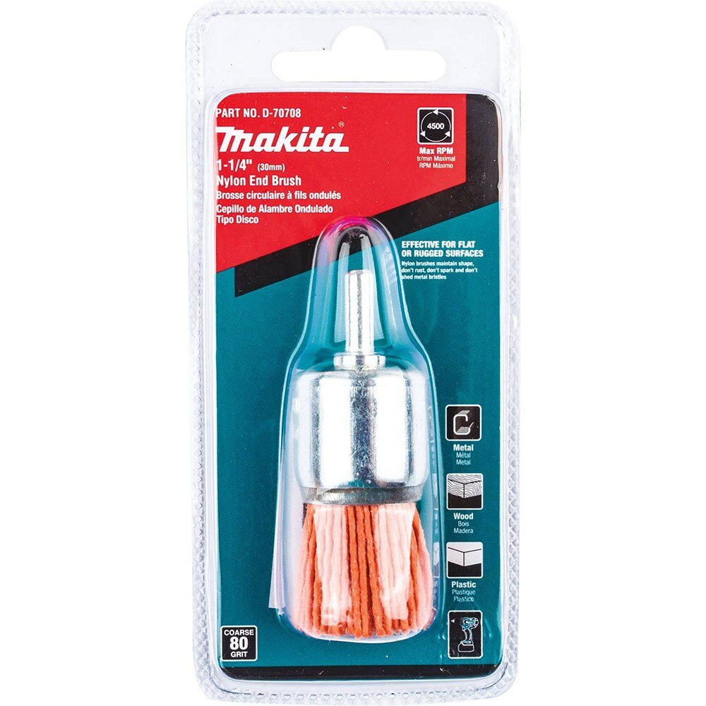 Makita D-70708 1-1/4" Nylon End Brush, Coarse, 80 Grit