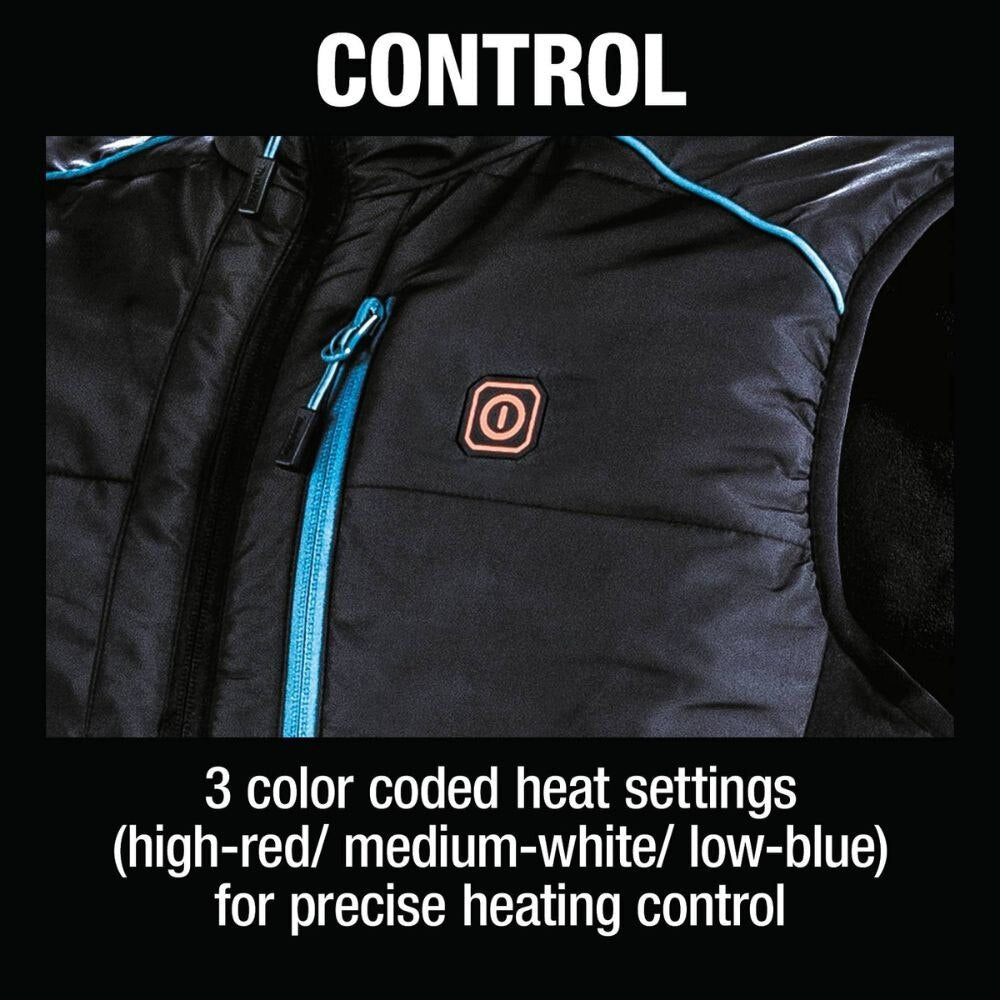 Makita DCV202ZL 18V LXT Lithium-Ion Cordless Heated Vest, Vest Only (Black, Large)
