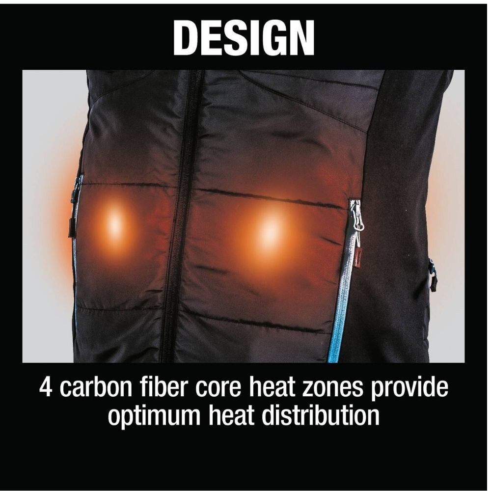 Makita DCV202ZL 18V LXT Lithium-Ion Cordless Heated Vest, Vest Only (Black, Large)