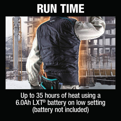 Makita DCV202ZL 18V LXT Lithium-Ion Cordless Heated Vest, Vest Only (Black, Large)