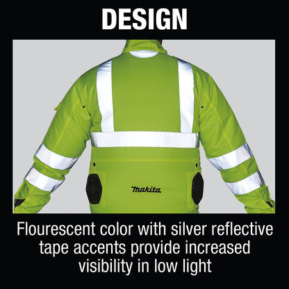 Makita DFJ214Z3XL 18V LXT Lithium-Ion Cordless High Visibility Fan Jacket(3XL)