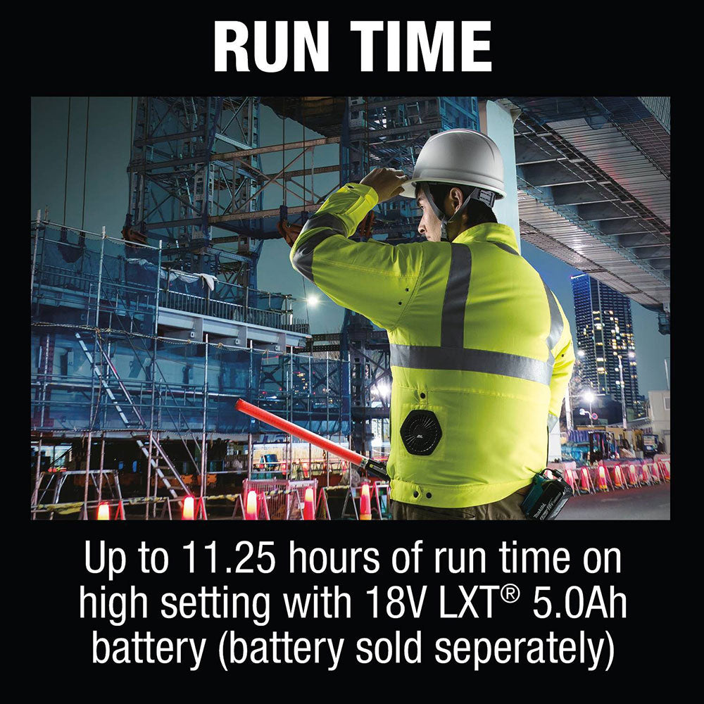 Makita DFJ214ZL 18V LXT Lithium-Ion Cordless High Visibility Fan Jacket (L)