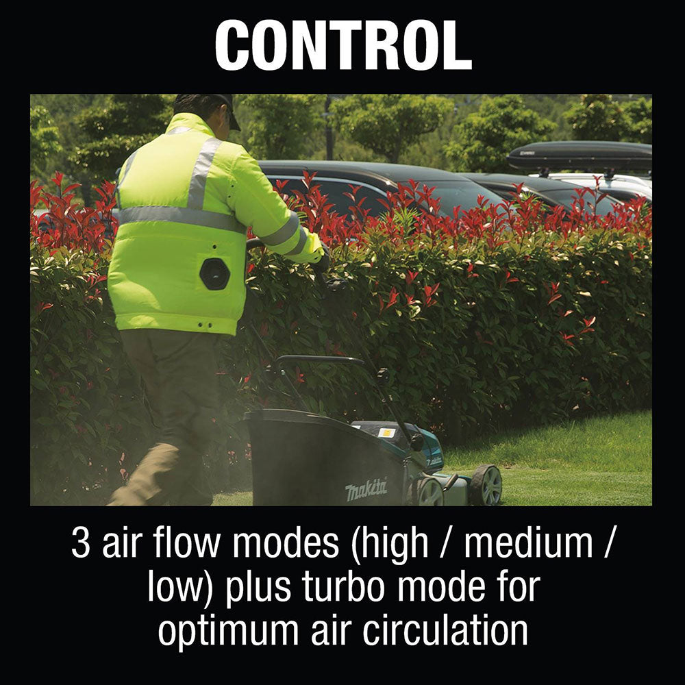 Makita DFJ214ZXL 18V LXT Lithium-Ion Cordless High Visibility Fan Jacket (XL)