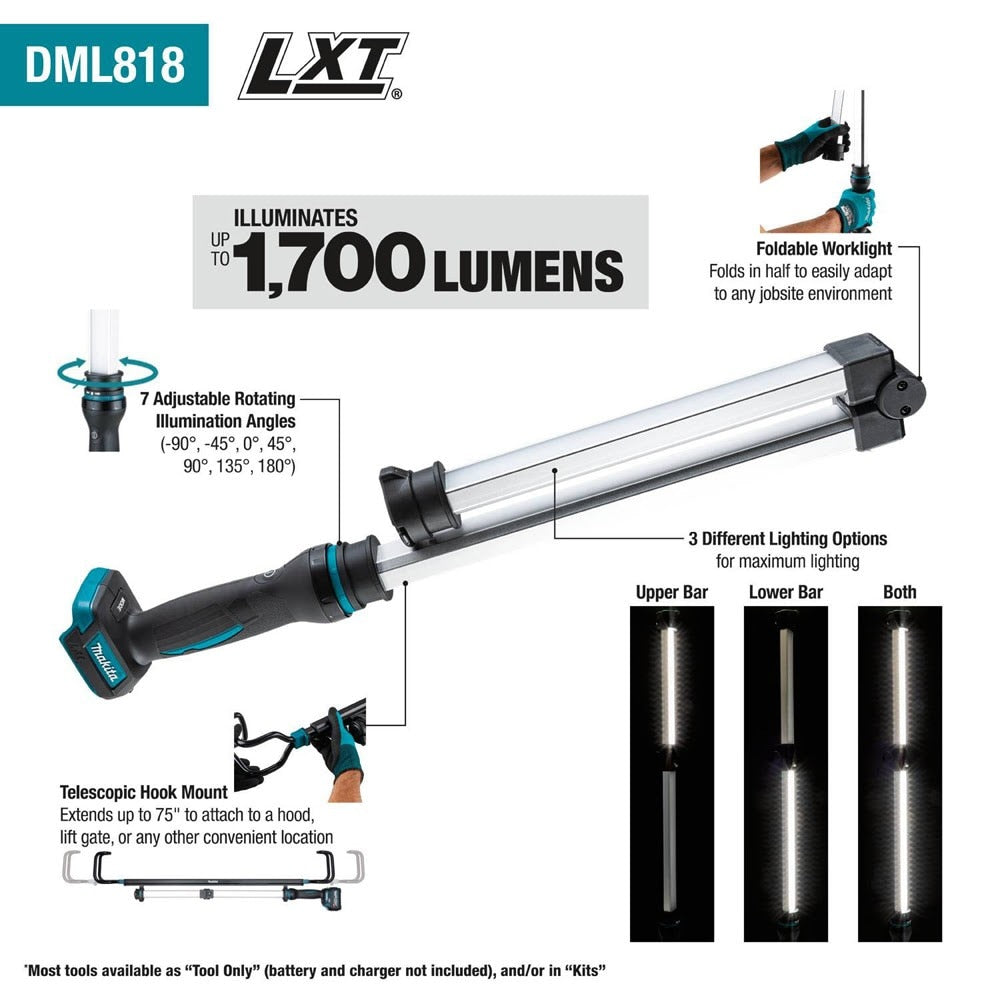 Makita DML818 18V LXT Lithium-Ion L.E.D. Underhood Work Light, Light Only