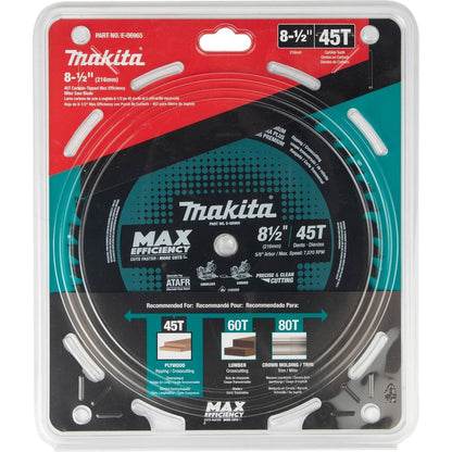 Makita E-06965 Max Efficiency 8-1/2" 45 Tooth Thin Kerf Miter Saw Blade