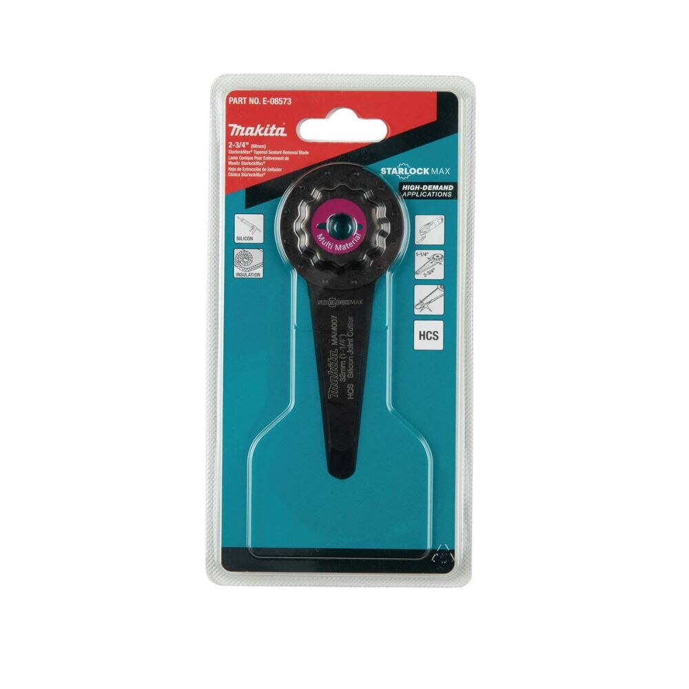 Makita E-08573 StarlockMax Oscillating Multi-Tool High Carbon Steel Tapered Sealant Removal and Joint Cutter Blade