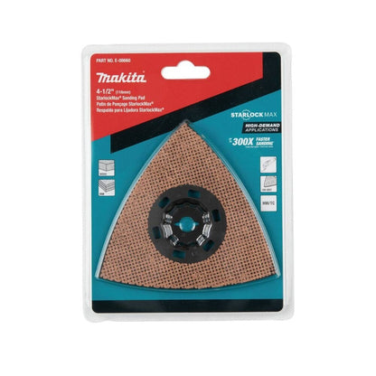 Makita E-08660 StarlockMax Oscillating Multi-Tool 4-1/2" Tungsten Carbide 100 Grit Delta Triangle Sanding Pad