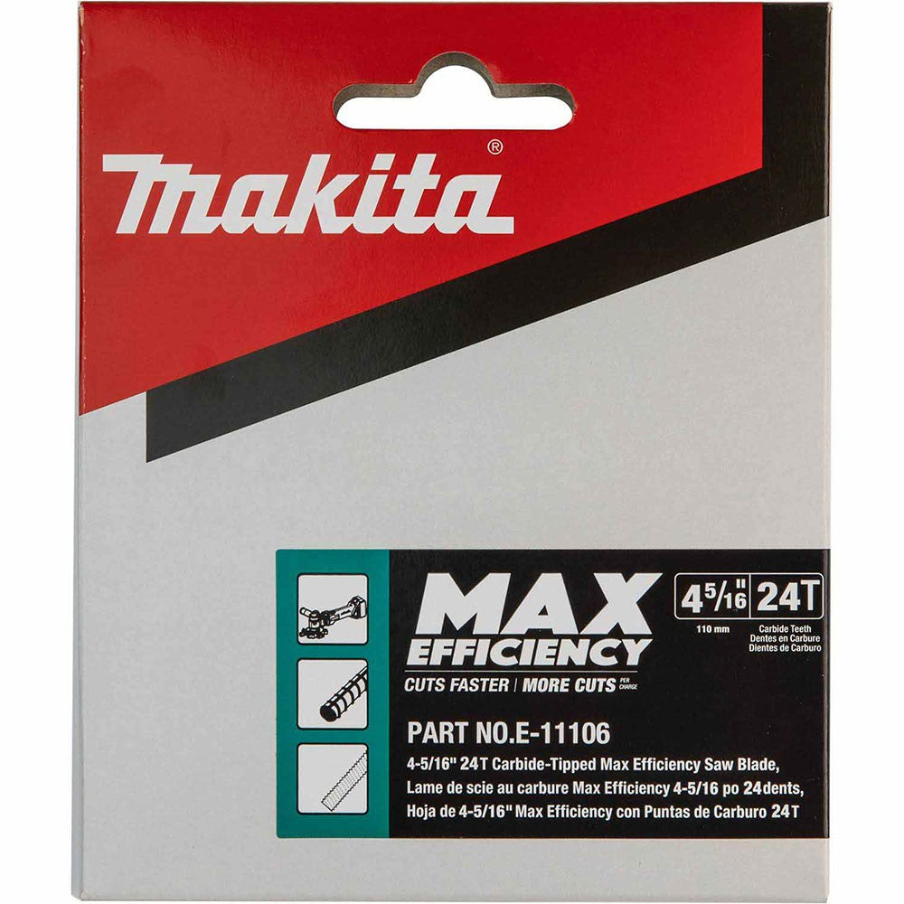 Makita E-11106 4-5/16" 24T Carbide-Tipped Max Efficiency Cutter Blade, XCS06