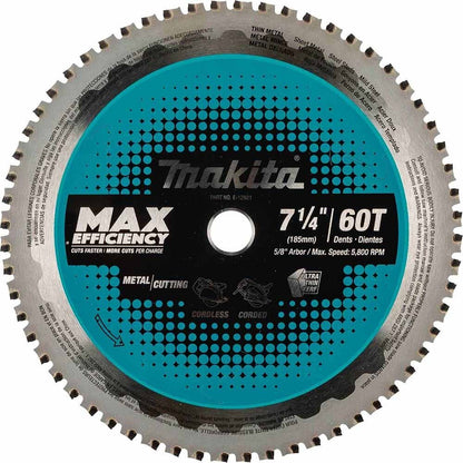 Makita E-12821 7-1/4" 60T Carbide-Tipped Max Efficiency Saw Blade, Metal/Stainless Steel