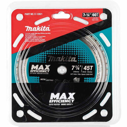 Makita E-12821 7-1/4" 60T Carbide-Tipped Max Efficiency Saw Blade, Metal/Stainless Steel