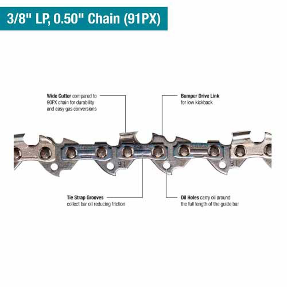 Makita E-18225 18" Saw Chain, 3/8" LP, .050", 62, Low Kickback