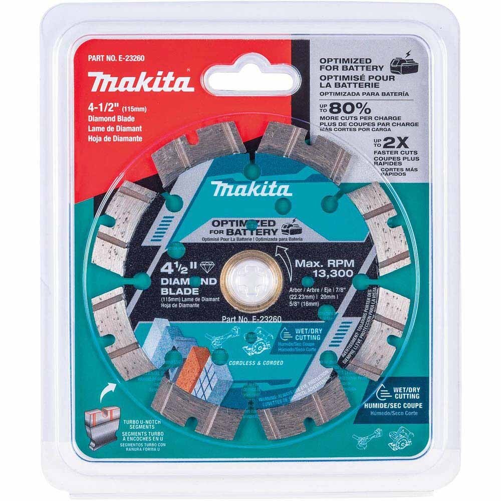 Makita E-23260 4-1/2" Segmented General Purpose Thin Kerf Diamond Blade