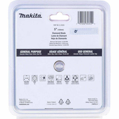 Makita E-23329 5" Segmented Turbo General Purpose Diamond Blade