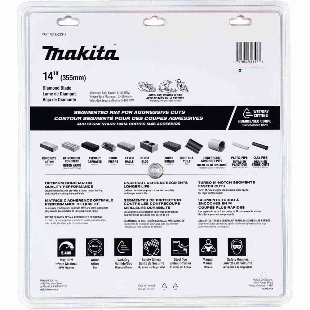 Makita E-23341 14" Segmented General Purpose All-Cut Diamond Blade