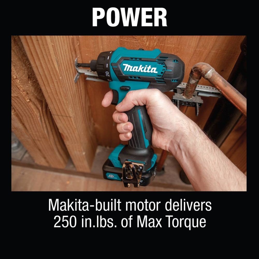 Makita FD10R1 12V Max CXT Lithium-Ion 1/4 In. Hex Driver-Drill Kit(2.0Ah)