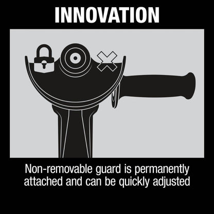 Makita GA4553R 4-1/2" Paddle Switch Angle Grinder, 11 AMP, 11,000 RPM, 5/8" -11, lock-off, no lock-on