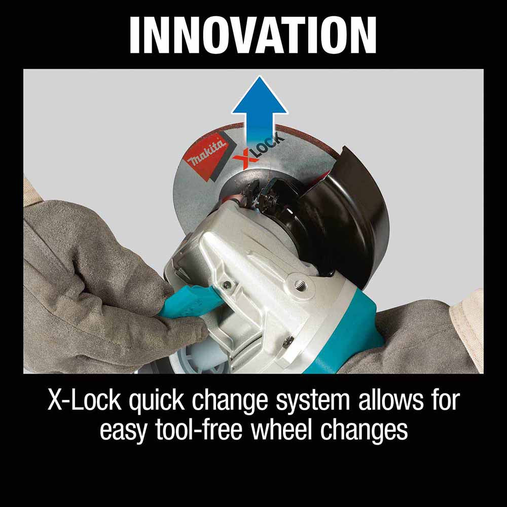Makita GA4570 4-1/2" X-LOCK Angle Grinder, with AC/DC Switch