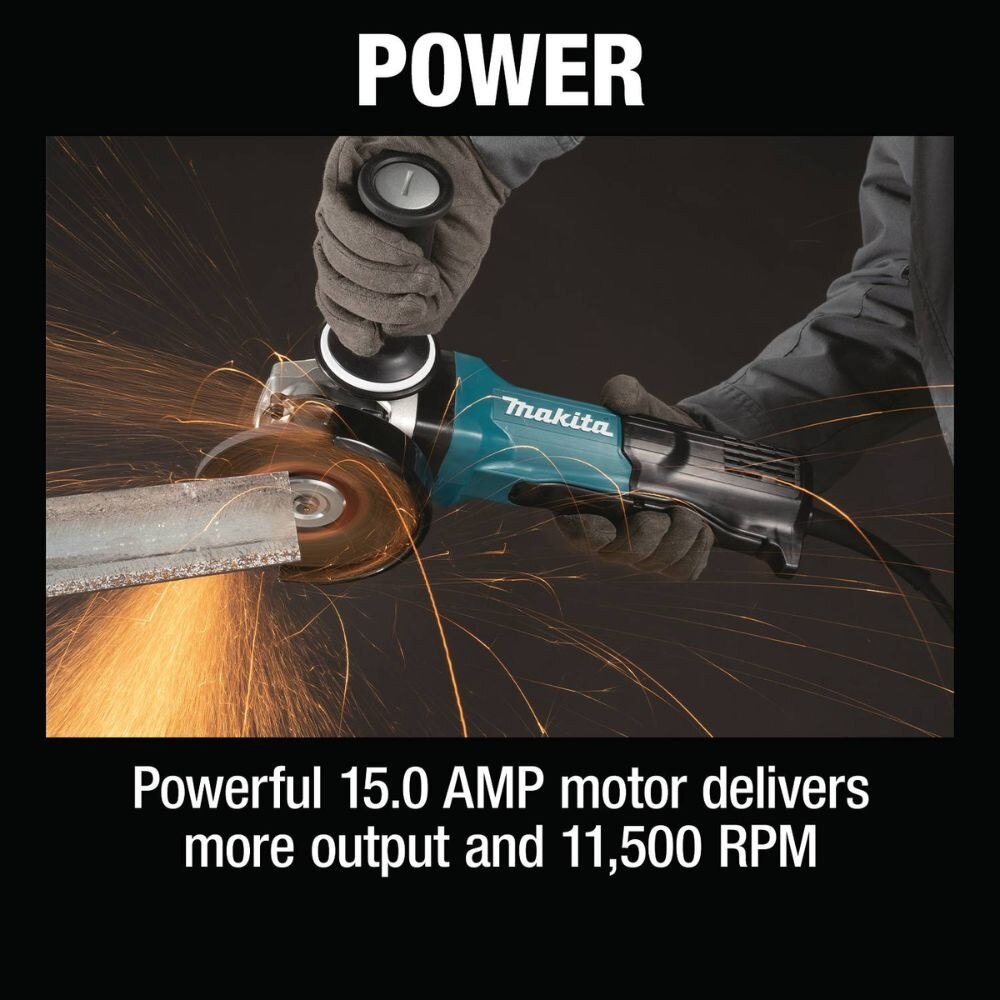 Makita GA4595 4-1/2" SJS II High-Power Angle Grinder, Paddle Switch