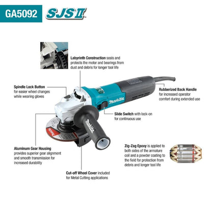 Makita GA5092 5" SJS II High-Power Angle Grinder