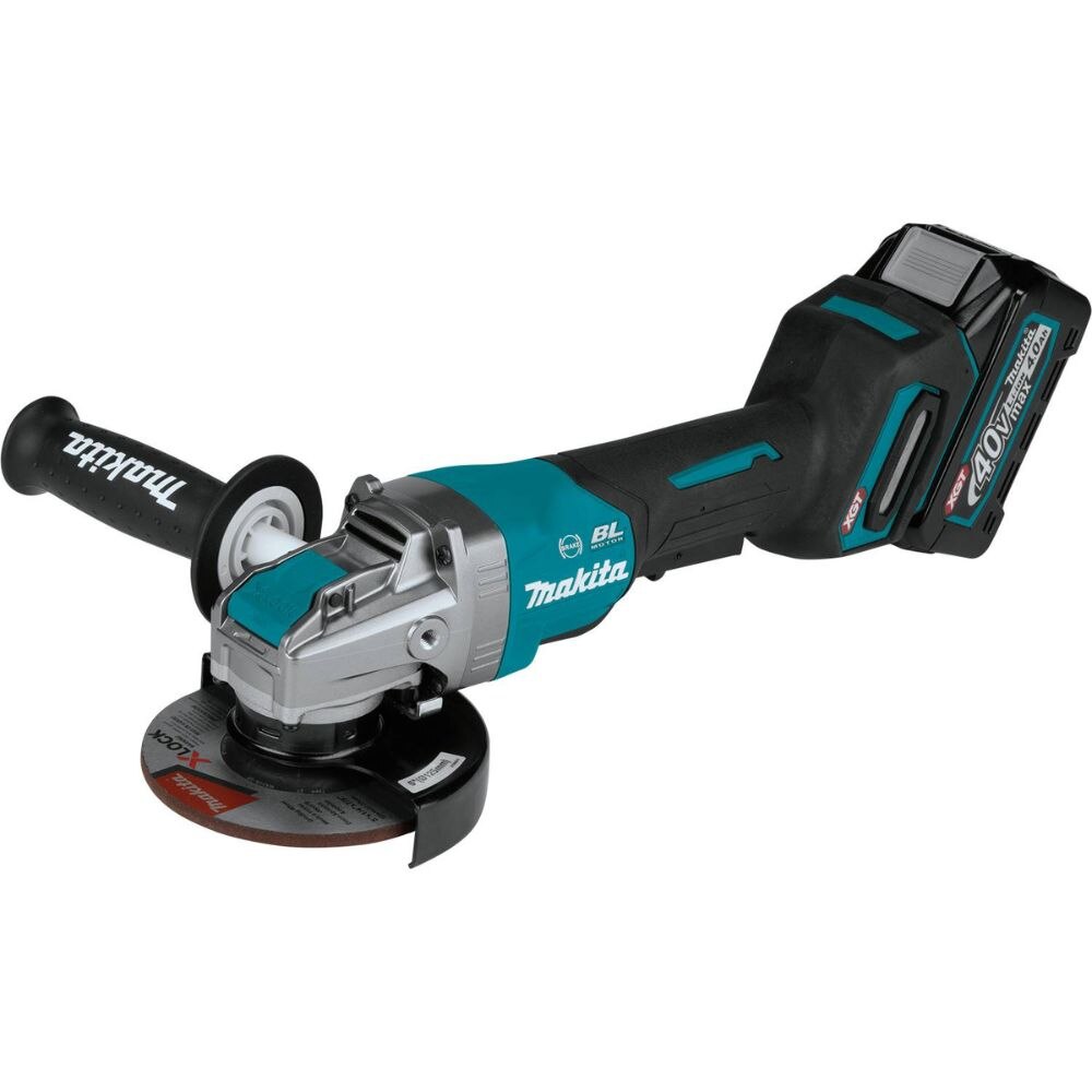 Makita GAG13M1 40V max XGT Brushless Cordless 4-1/2" / 5" X-LOCK Paddle Switch Angle Grinder Kit, with Electric Brake (4.0Ah)
