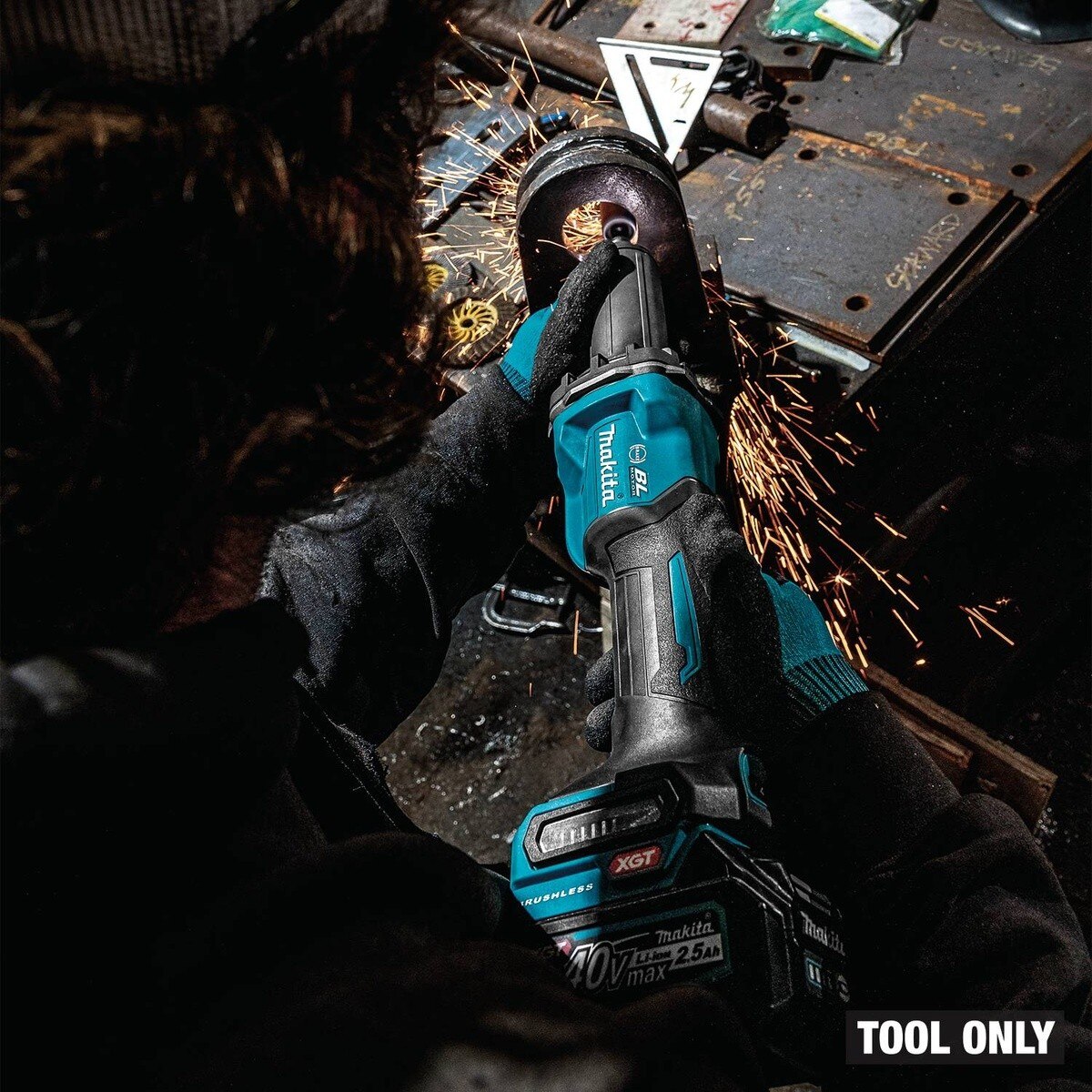 Makita GDG02Z 40V max XGT Cordless 1/4" Paddle Switch Die Grinder Variable Speed with Electric Brake Tool Only