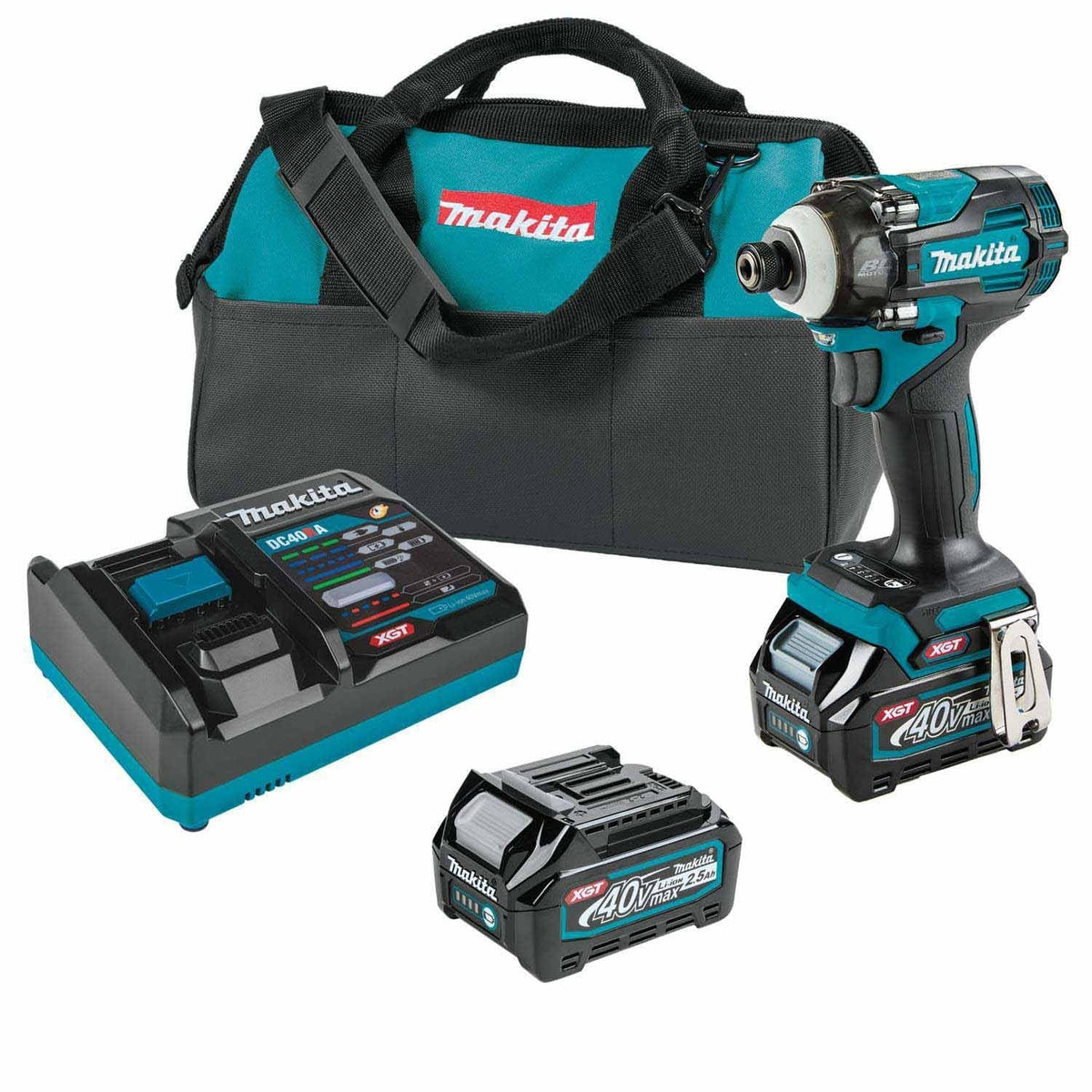 Makita GDT04D 40V max XGT Brushless High Torque 4-Speed Impact Driver Kit (2.5Ah Batteries)