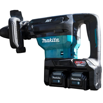 Makita GMH02PM 80V max (40V max X2) XGT Brushless 28 lb. AVT Demolition Hammer Kit, accepts SDS-MAX bits, dual port charger, AWS Capable, case (4.0Ah)