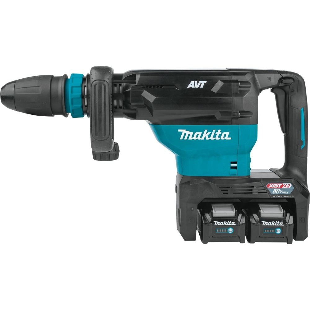 Makita GMH02PM 80V max (40V max X2) XGT Brushless 28 lb. AVT Demolition Hammer Kit, accepts SDS-MAX bits, dual port charger, AWS Capable, case (4.0Ah)