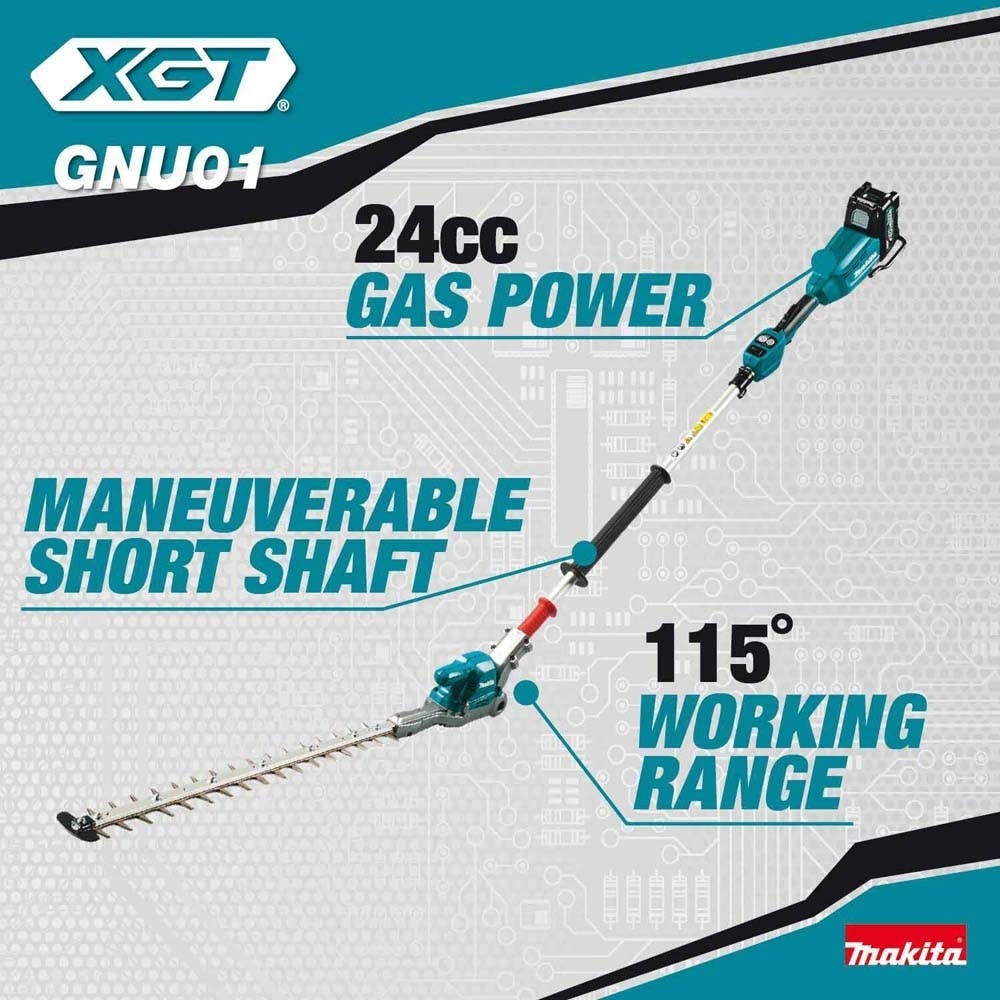 Makita GNU01M1 40V max XGT Brushless Cordless 24" Articulating Pole Hedge Trimmer Kit (4.0Ah)