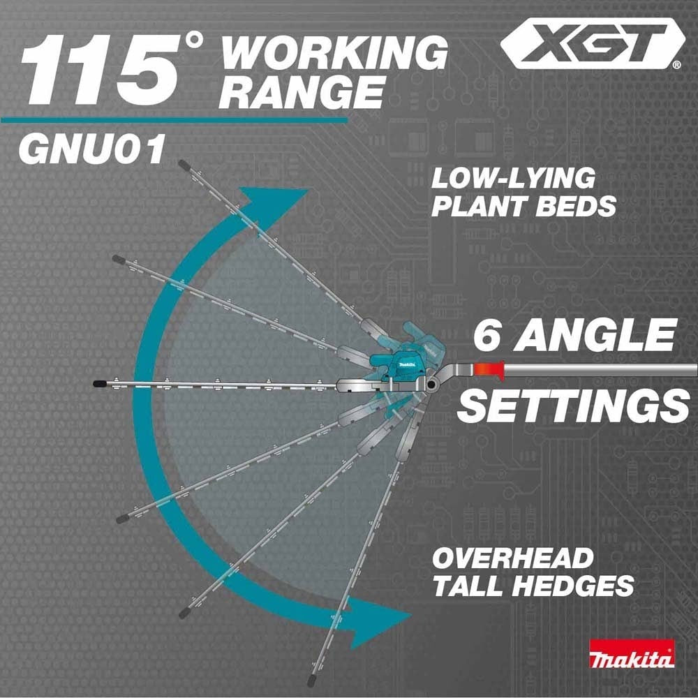 Makita GNU01M1 40V max XGT Brushless Cordless 24" Articulating Pole Hedge Trimmer Kit (4.0Ah)