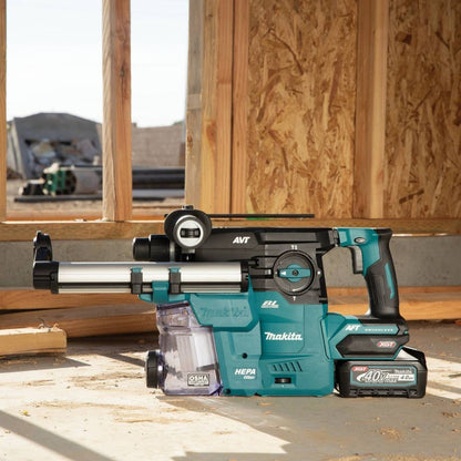 Makita GRH08M1W 40V max XGT Brushless Cordless 1-3/16" AVT Rotary Hammer Kit w/Dust Extractor, accepts SDS-PLUS bits, AFT, AWS Capable (4.0Ah)