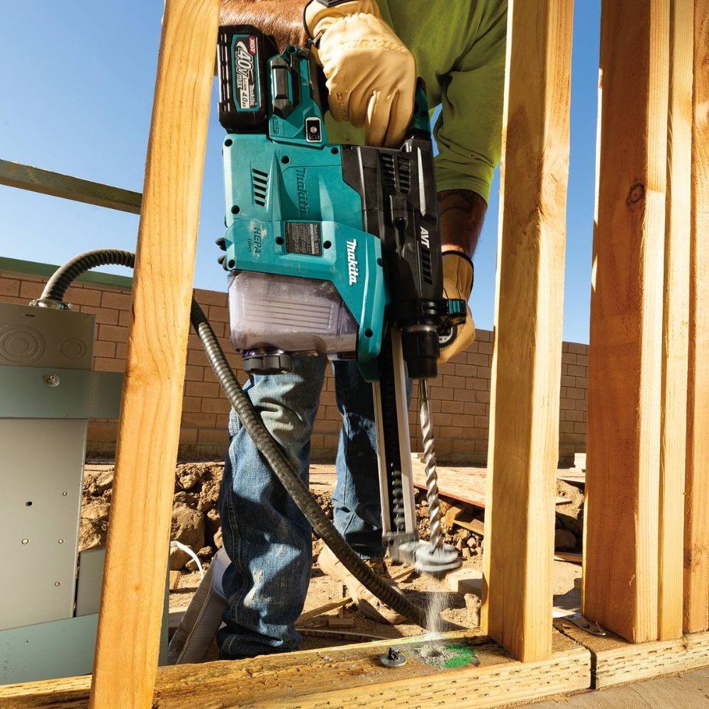 Makita GRH08M1W 40V max XGT Brushless Cordless 1-3/16" AVT Rotary Hammer Kit w/Dust Extractor, accepts SDS-PLUS bits, AFT, AWS Capable (4.0Ah)