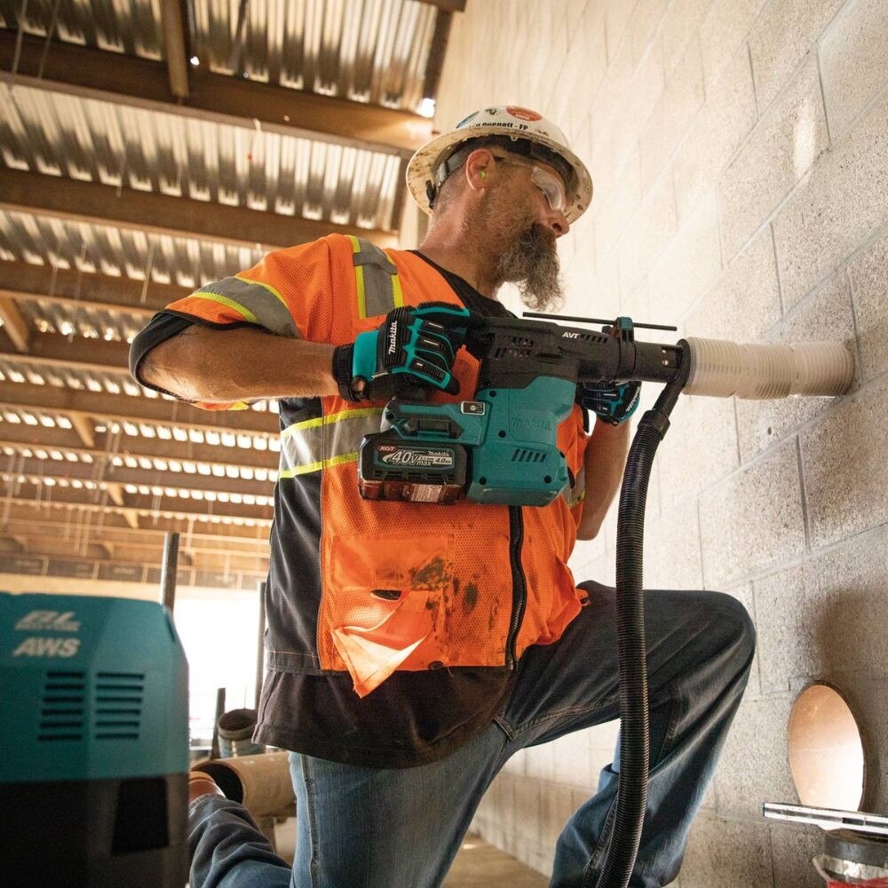 Makita GRH09M1 40V max XGT Brushless Cordless 1-3/16" AVT Rotary Hammer Kit, accepts SDS-PLUS, with Interchangeable Chuck, AWS Capable (4.0Ah)