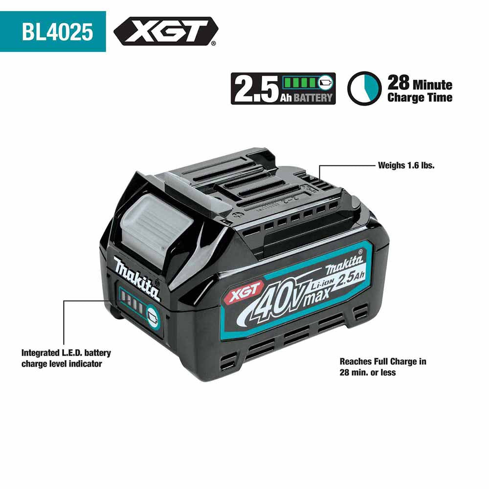 Makita GTP01D1 40V max XGT Brushless Cordless Pin Nailer Kit, 23 Ga. (2.5Ah)