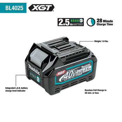 Makita GTP01D1 40V max XGT Brushless Cordless Pin Nailer Kit, 23 Ga. (2.5Ah)