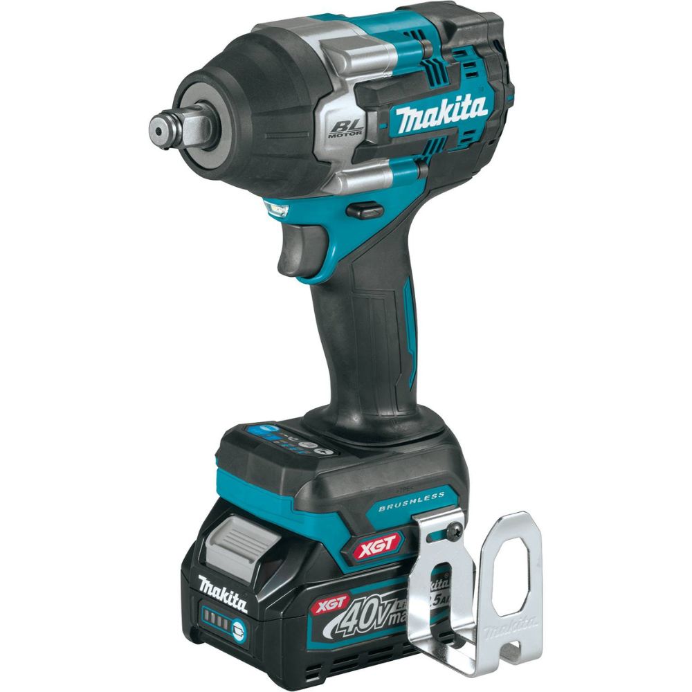 Makita GWT07D 40V max XGT Brushless Cordless 4-Speed Mid-Torque 1/2" Sq. Drive Impact Wrench Kit w/ Friction Ring Anvil, var. spd., rev., L.E.D. Light, bag (2.5Ah)