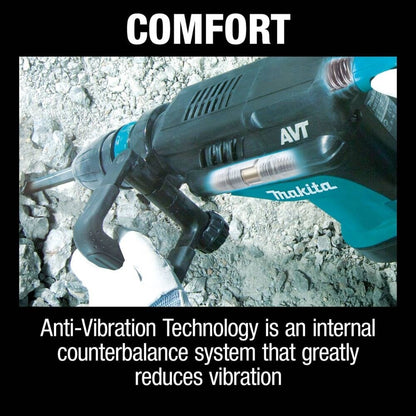 Makita HM1213C 23 lb. AVT Demolition Hammer, accepts SDS-MAX bits, var. spd., case