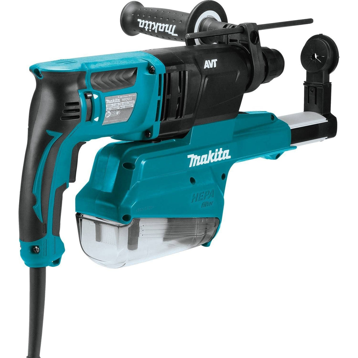 Makita HR2651 1" AVT Rotary Hammer, SDS-Plus Bits, with HEPA Extractor