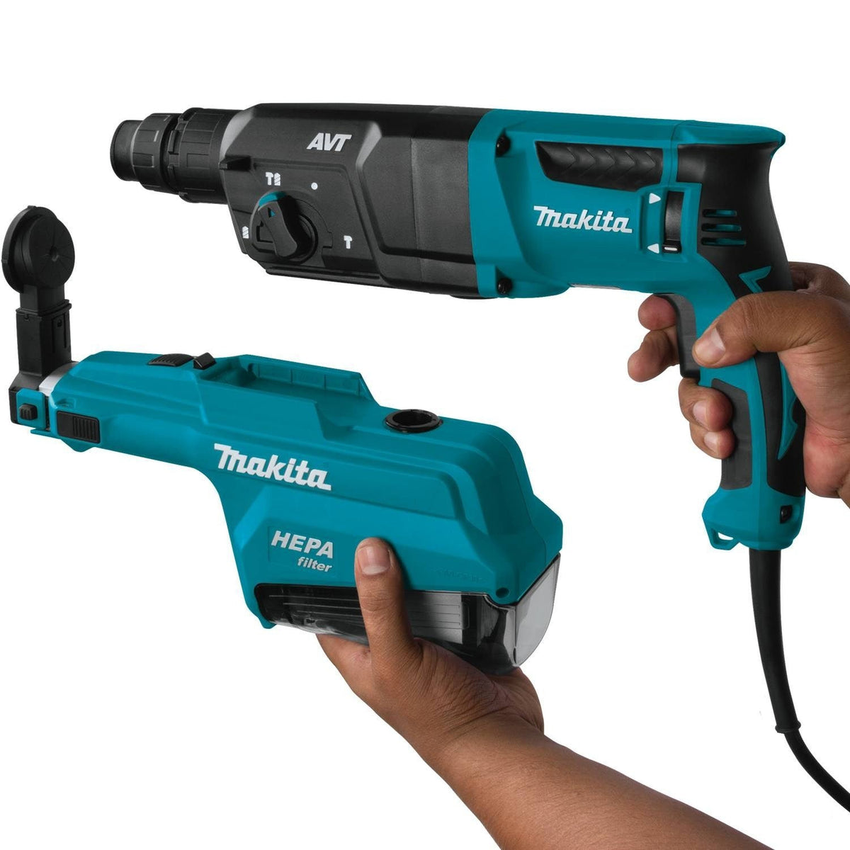 Makita HR2651 1" AVT Rotary Hammer, SDS-Plus Bits, with HEPA Extractor