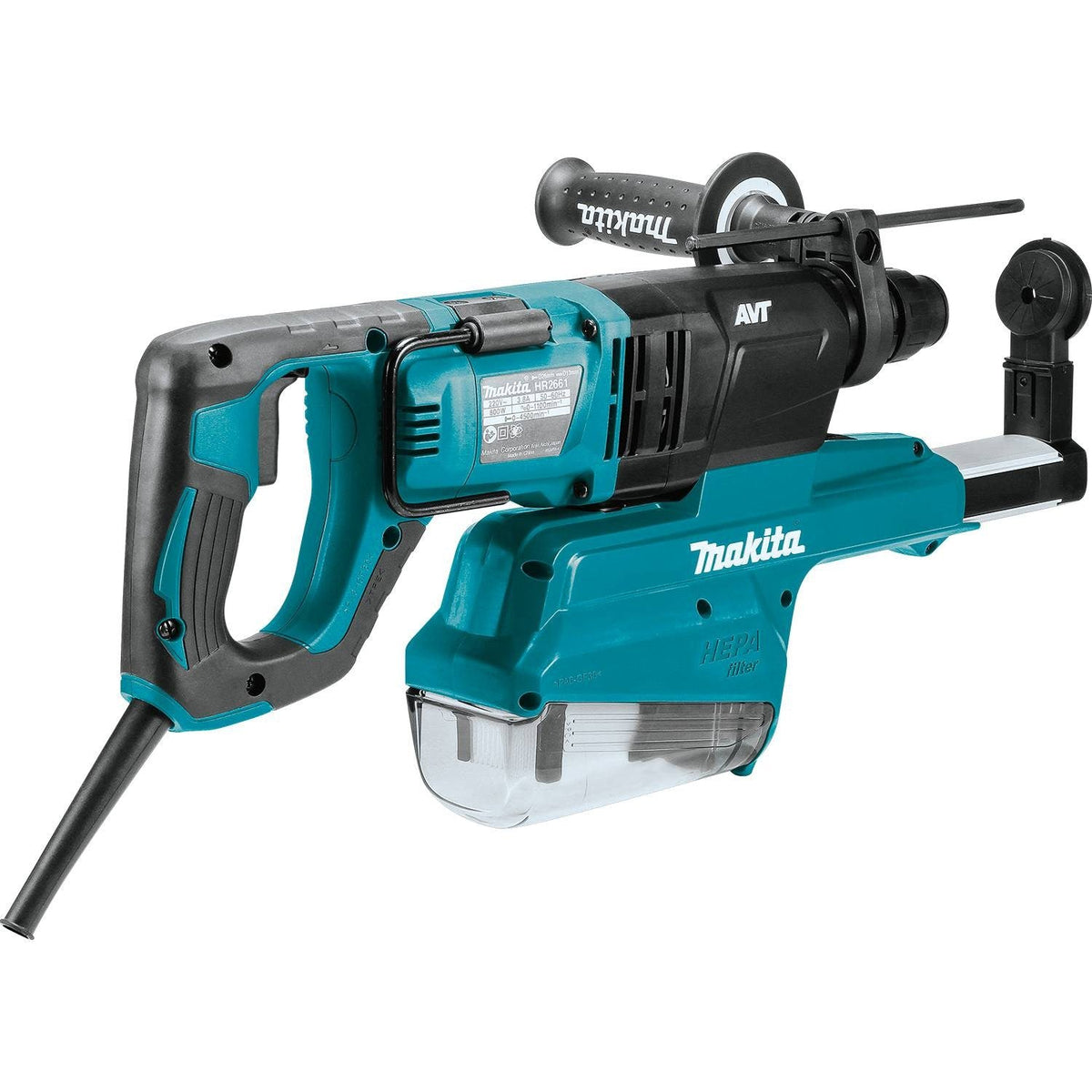 Makita HR2661 1" AVT Rotary Hammer, SDS-Plus Bits, with HEPA Extractor